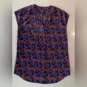 J Crew animal print sleeveless blouse, size 00